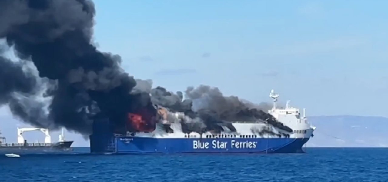 Incendio en un ferry frente a Mykonos: evacuaron a 29 personas