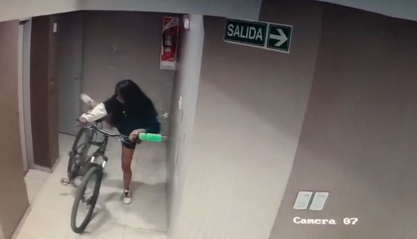 Captada en imágenes: Acusaron a una mujer por el robo de una bicicleta en barrio Sur